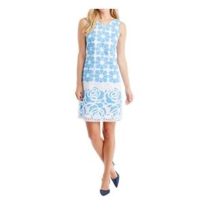Beautiful J McLaughlin Blue and White Dress fully lined